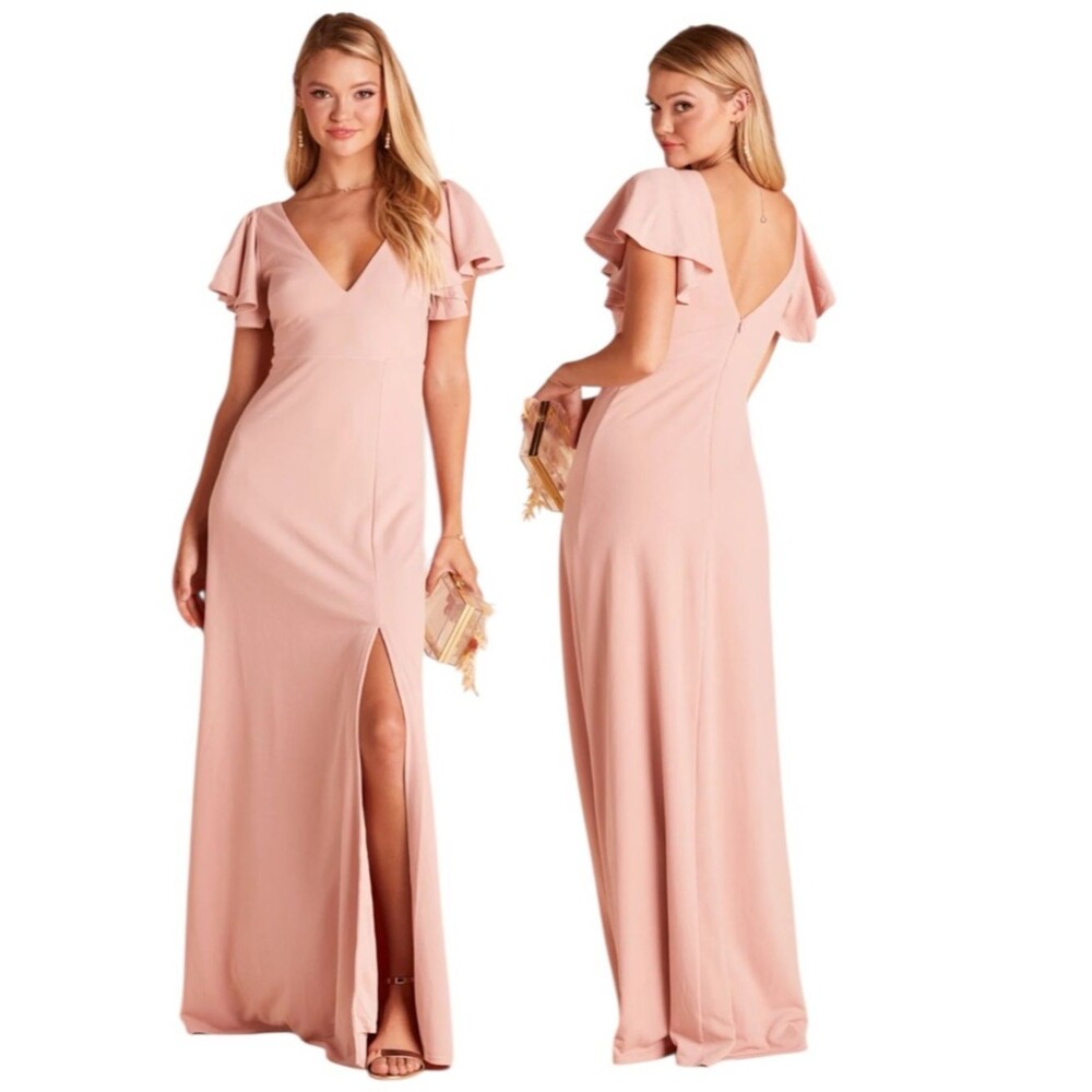 Birdy Grey Hannah Dusty Rose Crepe Bridesmaid Dress XL Formal Pink